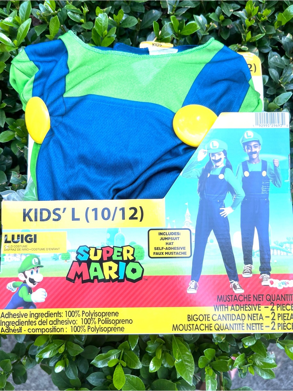 New with Tags Nintendo Luigi Mario Kid Costume - Green Blue with Yellow Buttons